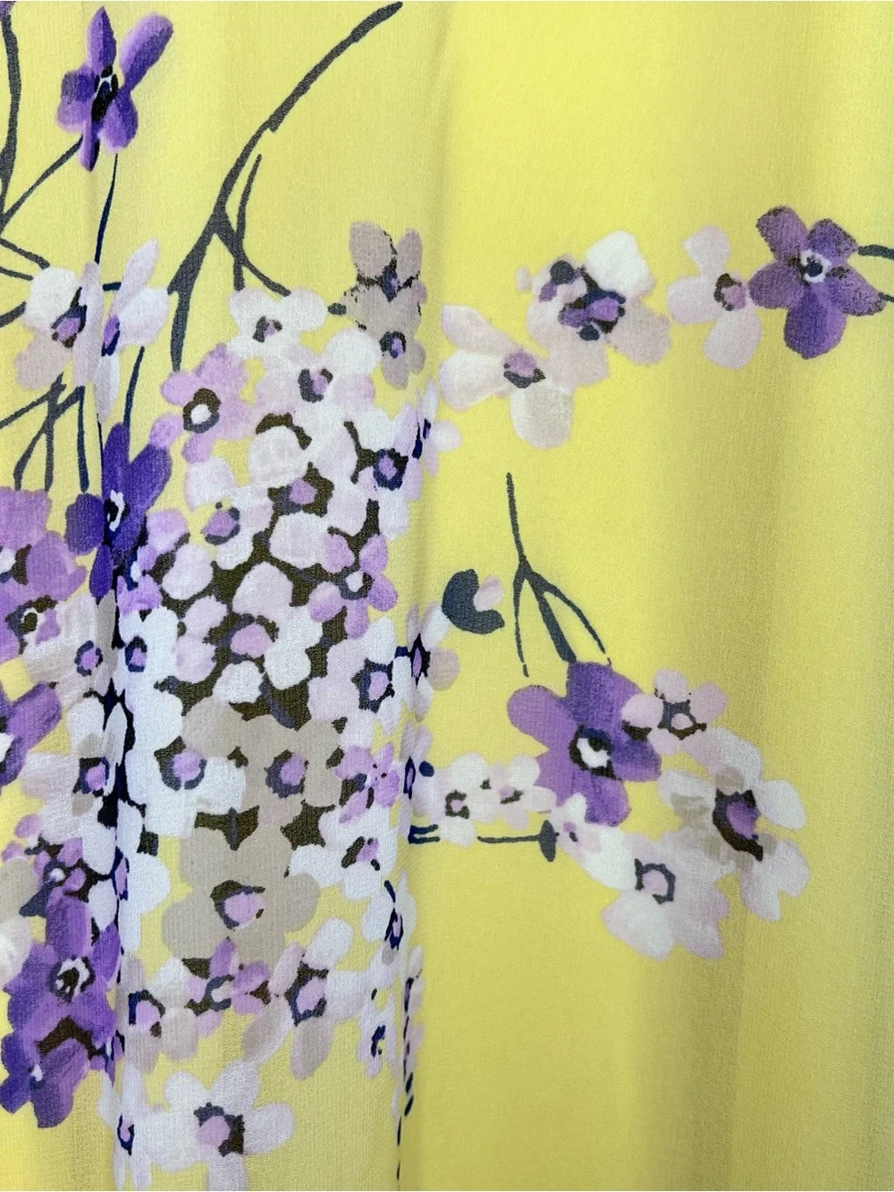 Tommy Hilfiger Yellow Floral Flowy Swing Dress 12 Cottagecore Coquette Preppy